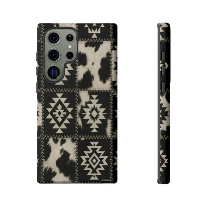 Black Aztec Patchwork Tough Phone Case