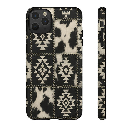 Black Aztec Patchwork Tough Phone Case