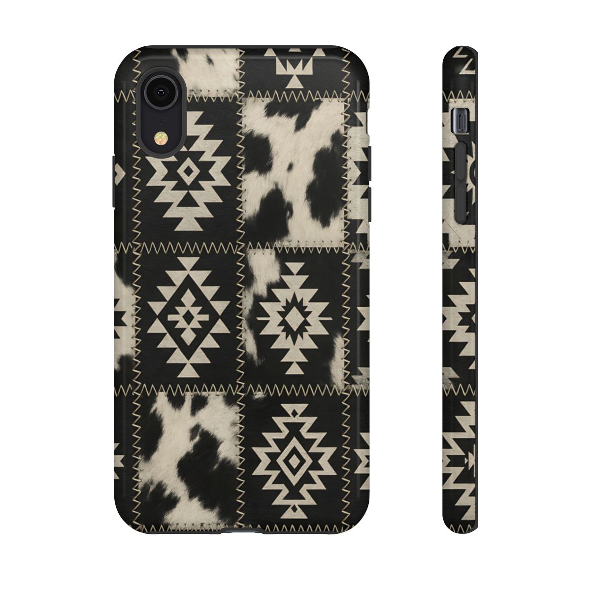 Black Aztec Patchwork Tough Phone Case