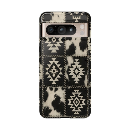 Black Aztec Patchwork Tough Phone Case
