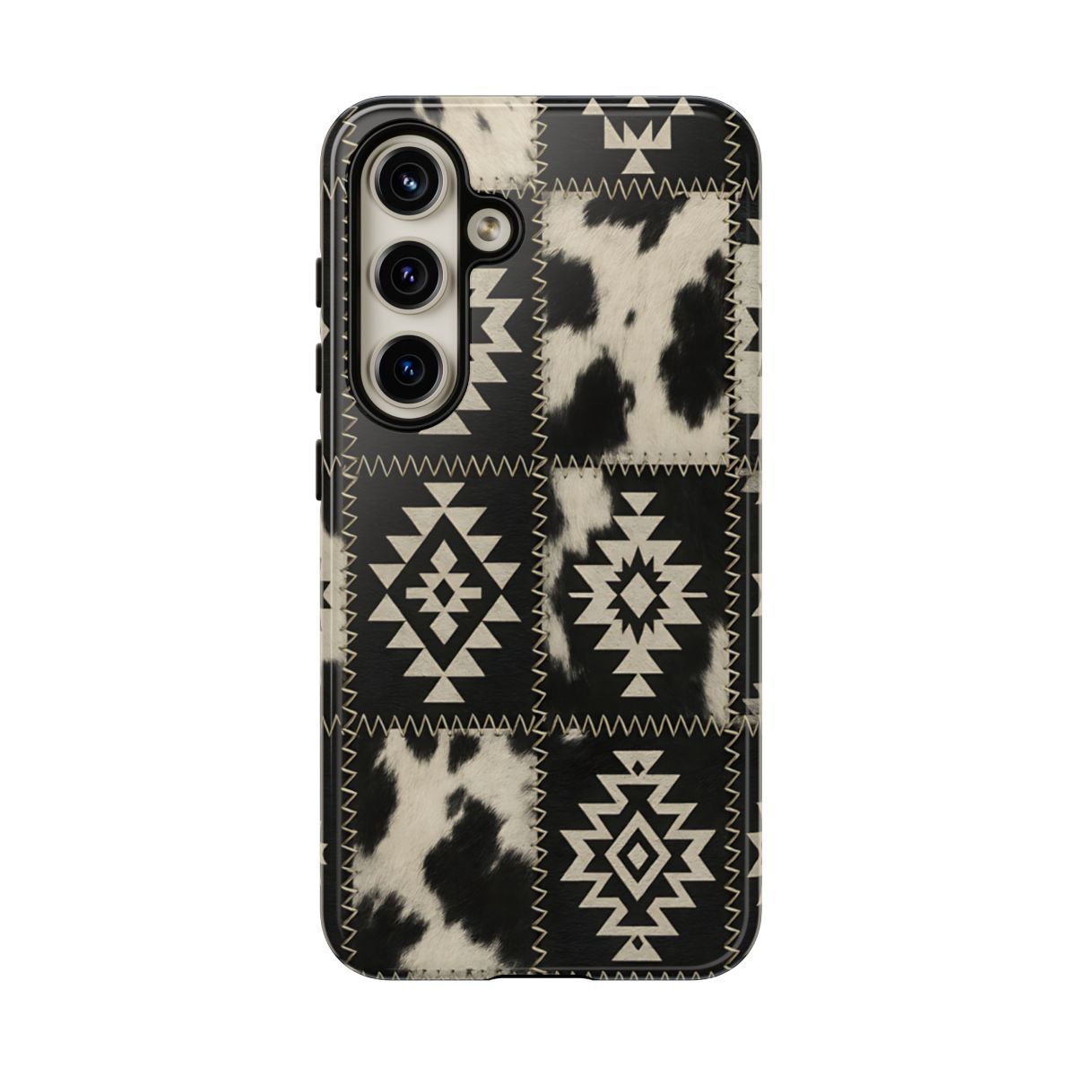 Black Aztec Patchwork Tough Phone Case