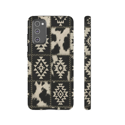 Black Aztec Patchwork Tough Phone Case