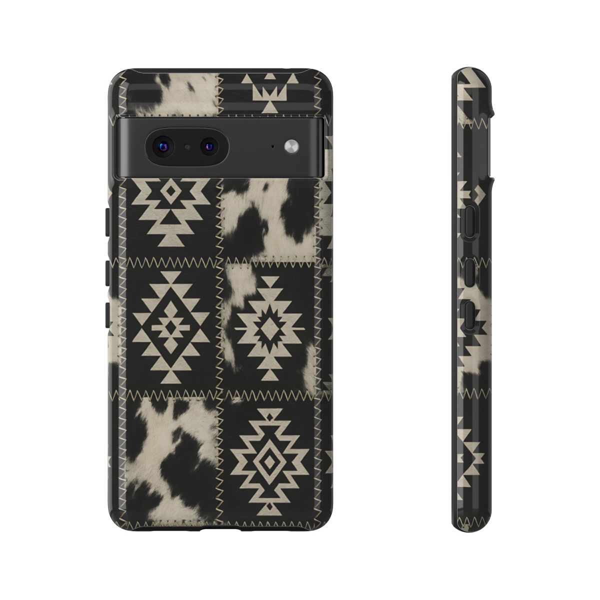 Black Aztec Patchwork Tough Phone Case