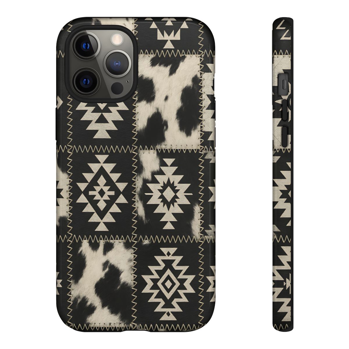 Black Aztec Patchwork Tough Phone Case