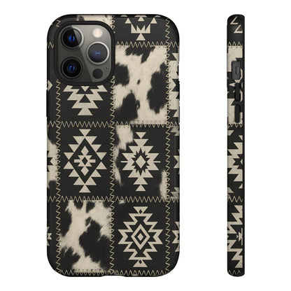 Black Aztec Patchwork Tough Phone Case
