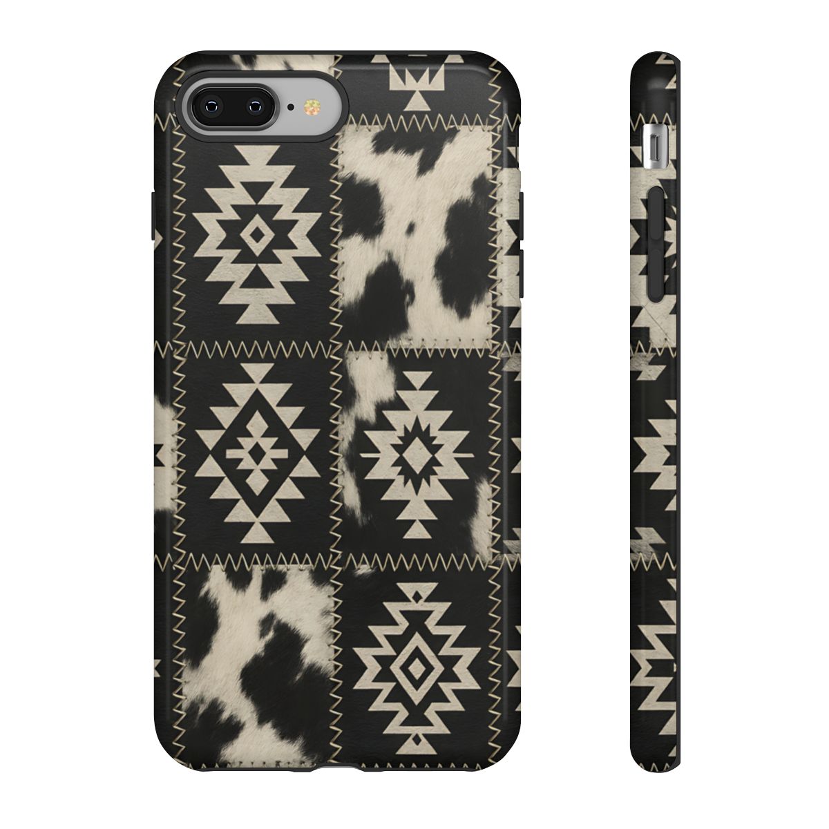 Black Aztec Patchwork Tough Phone Case