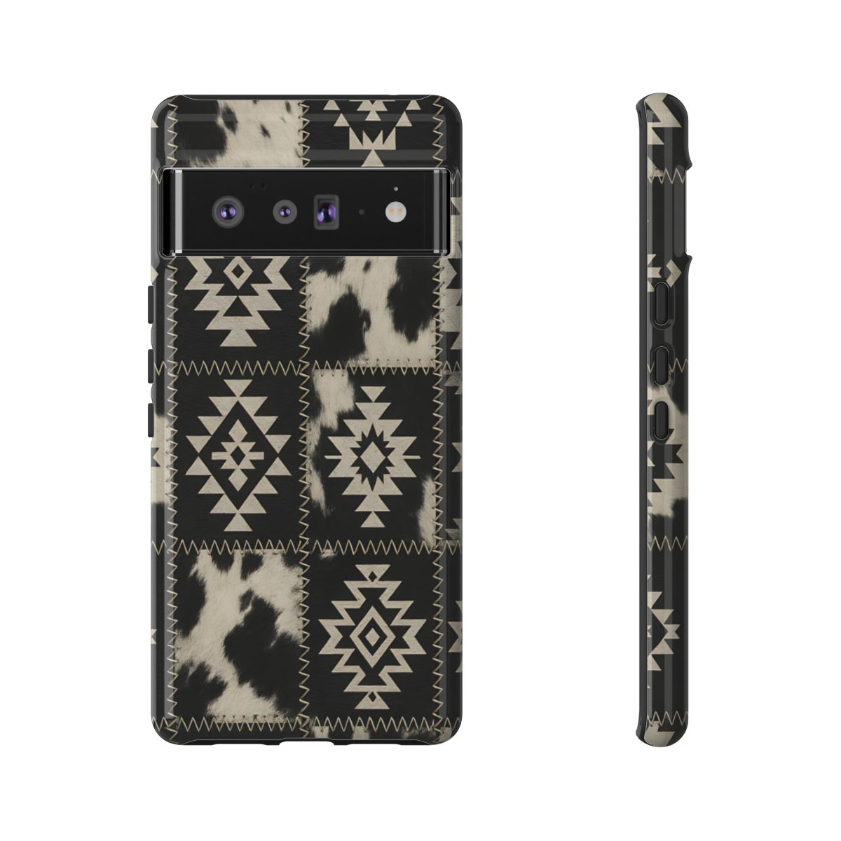 Black Aztec Patchwork Tough Phone Case