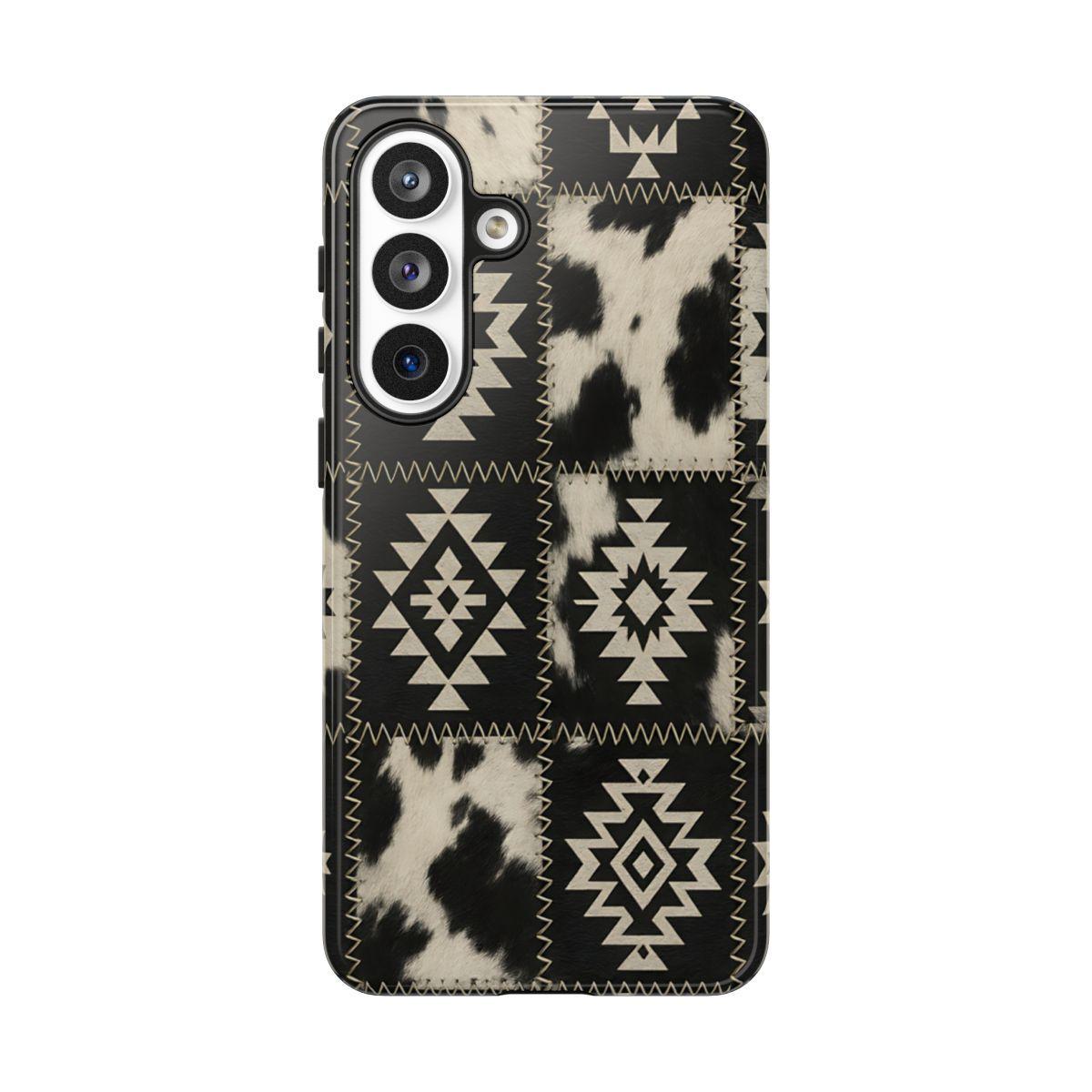 Black Aztec Patchwork Tough Case