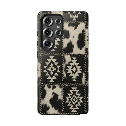 Black Aztec Patchwork Tough Phone Case