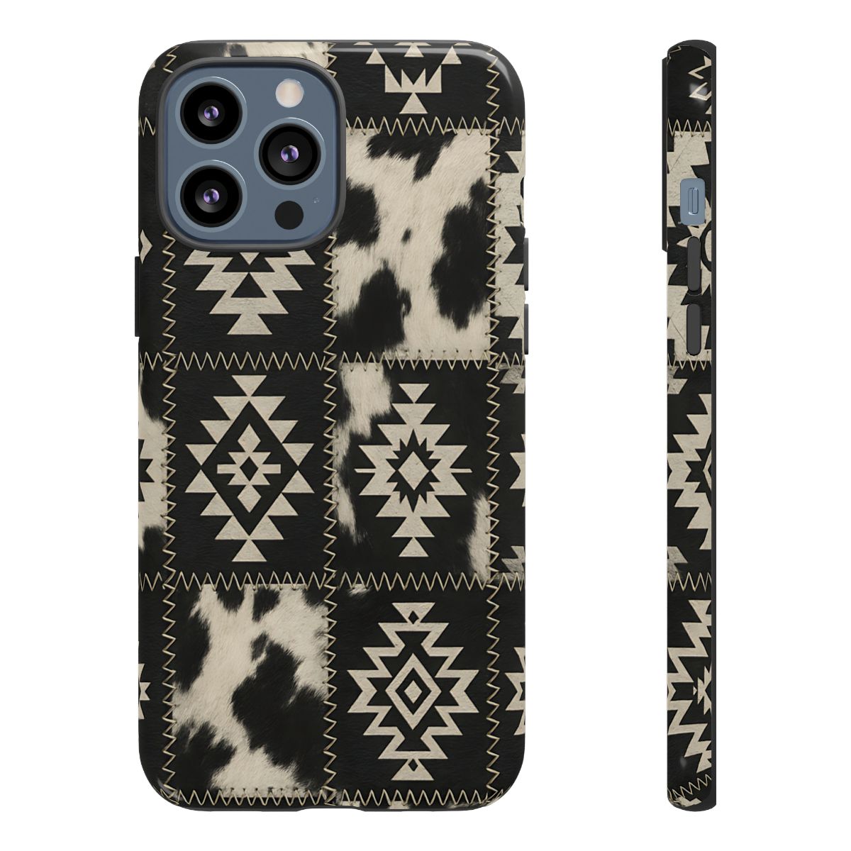 Black Aztec Patchwork Tough Phone Case