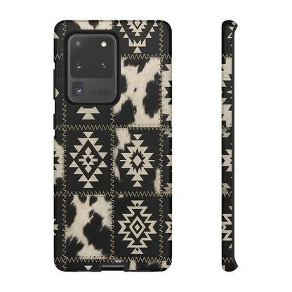Black Aztec Patchwork Tough Phone Case