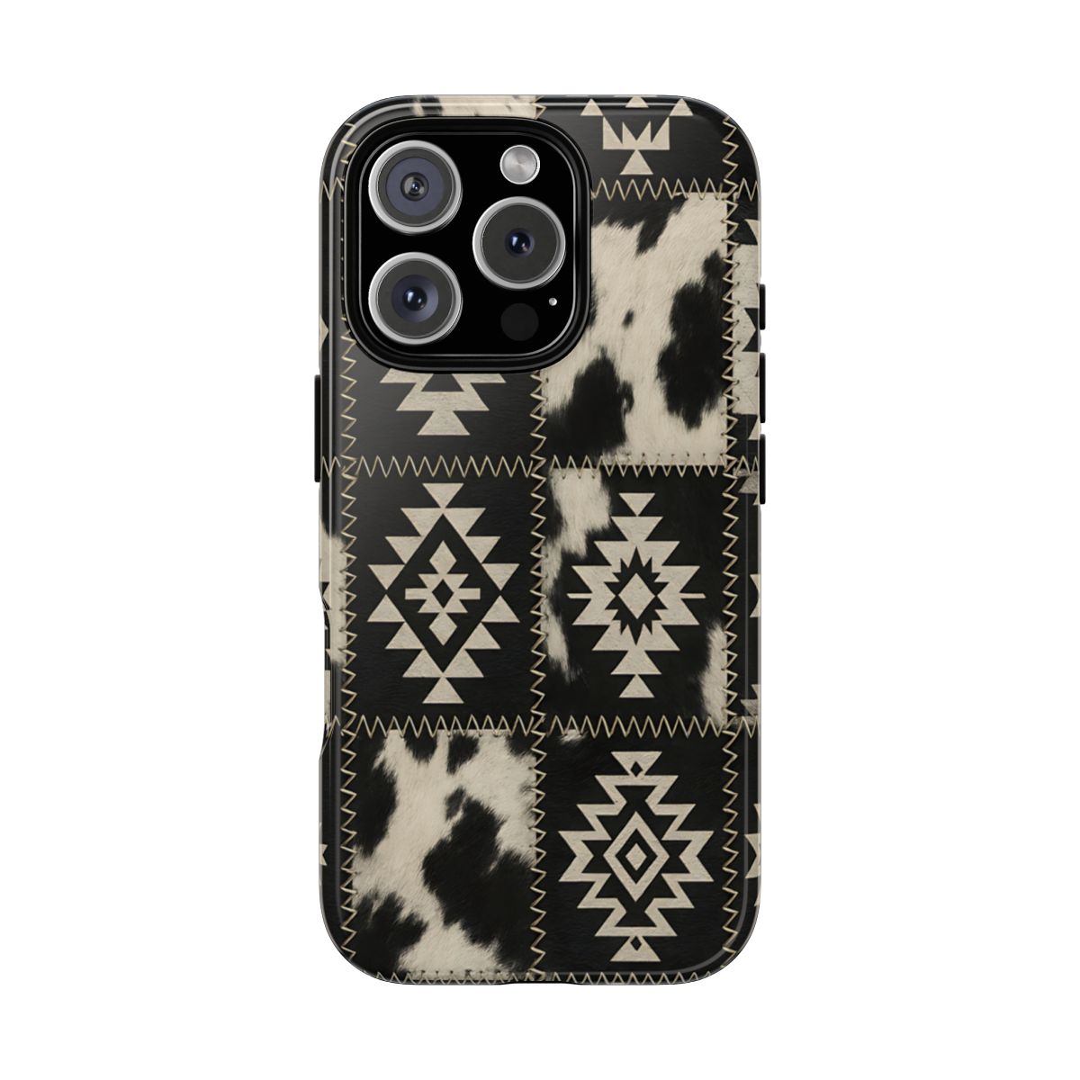 Black Aztec Patchwork Tough Phone Case
