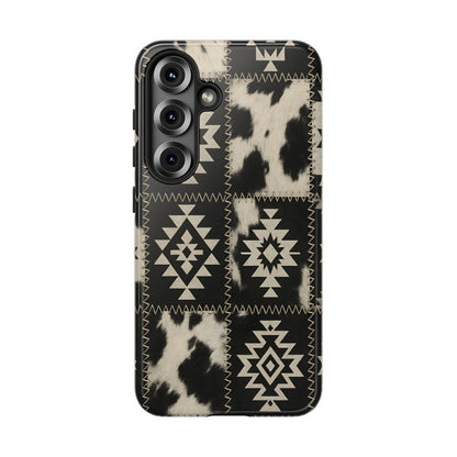 Black Aztec Patchwork Tough Phone Case