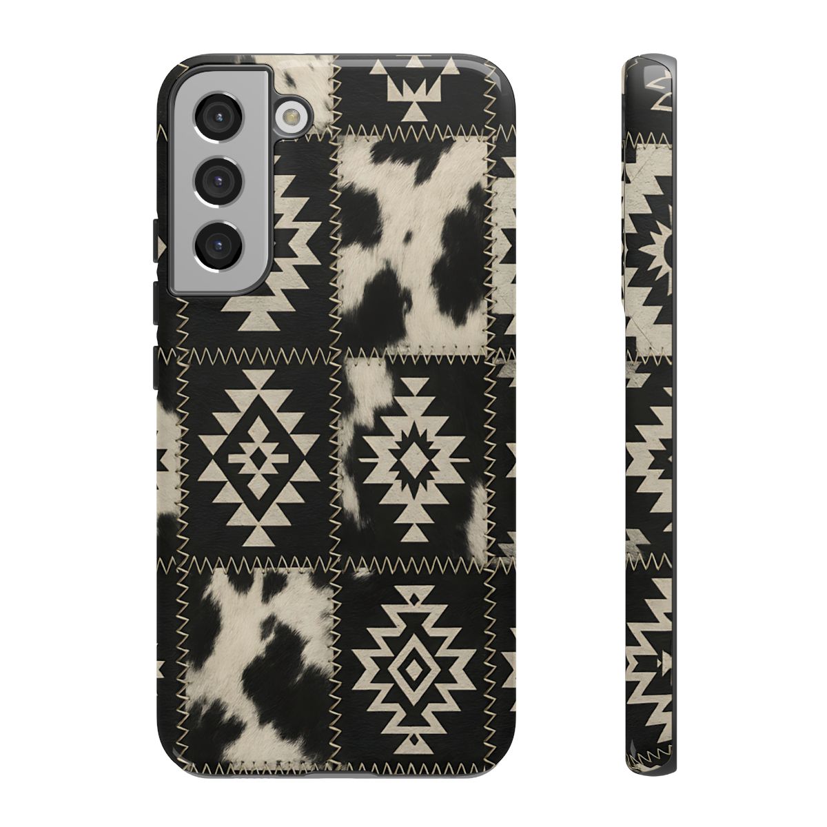 Black Aztec Patchwork Tough Phone Case