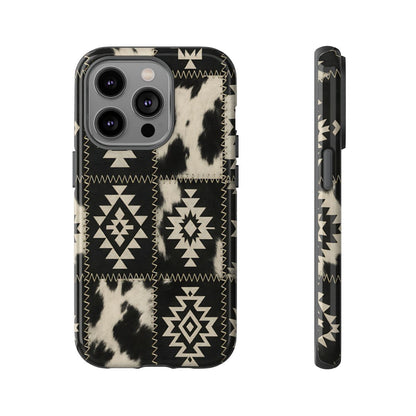 Black Aztec Patchwork Tough Phone Case