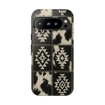 Black Aztec Patchwork Tough Phone Case