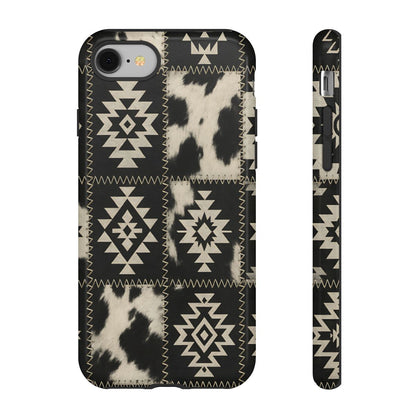 Black Aztec Patchwork Tough Phone Case