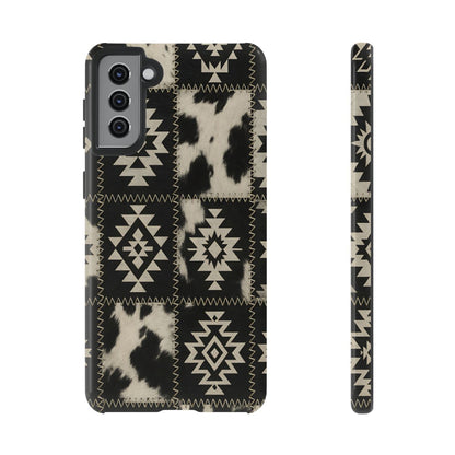 Black Aztec Patchwork Tough Phone Case