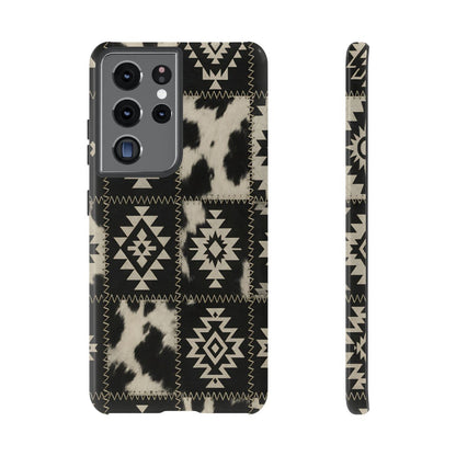 Black Aztec Patchwork Tough Phone Case