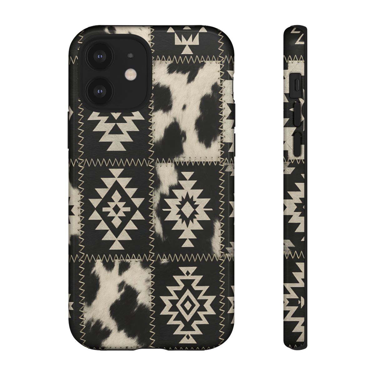 Black Aztec Patchwork Tough Phone Case