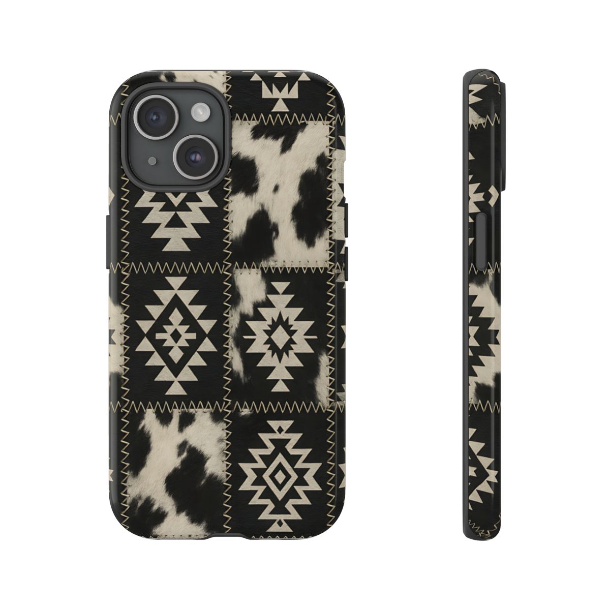 Black Aztec Patchwork Tough Phone Case