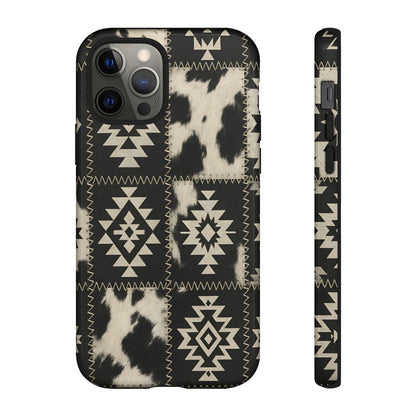 Black Aztec Patchwork Tough Phone Case