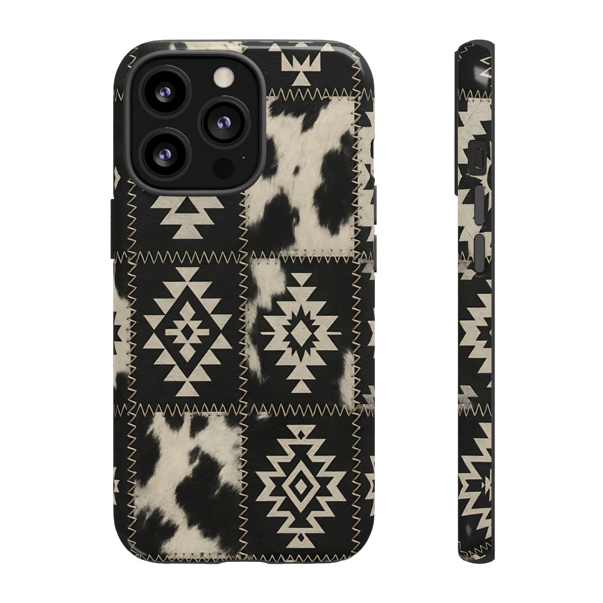 Black Aztec Patchwork Tough Phone Case