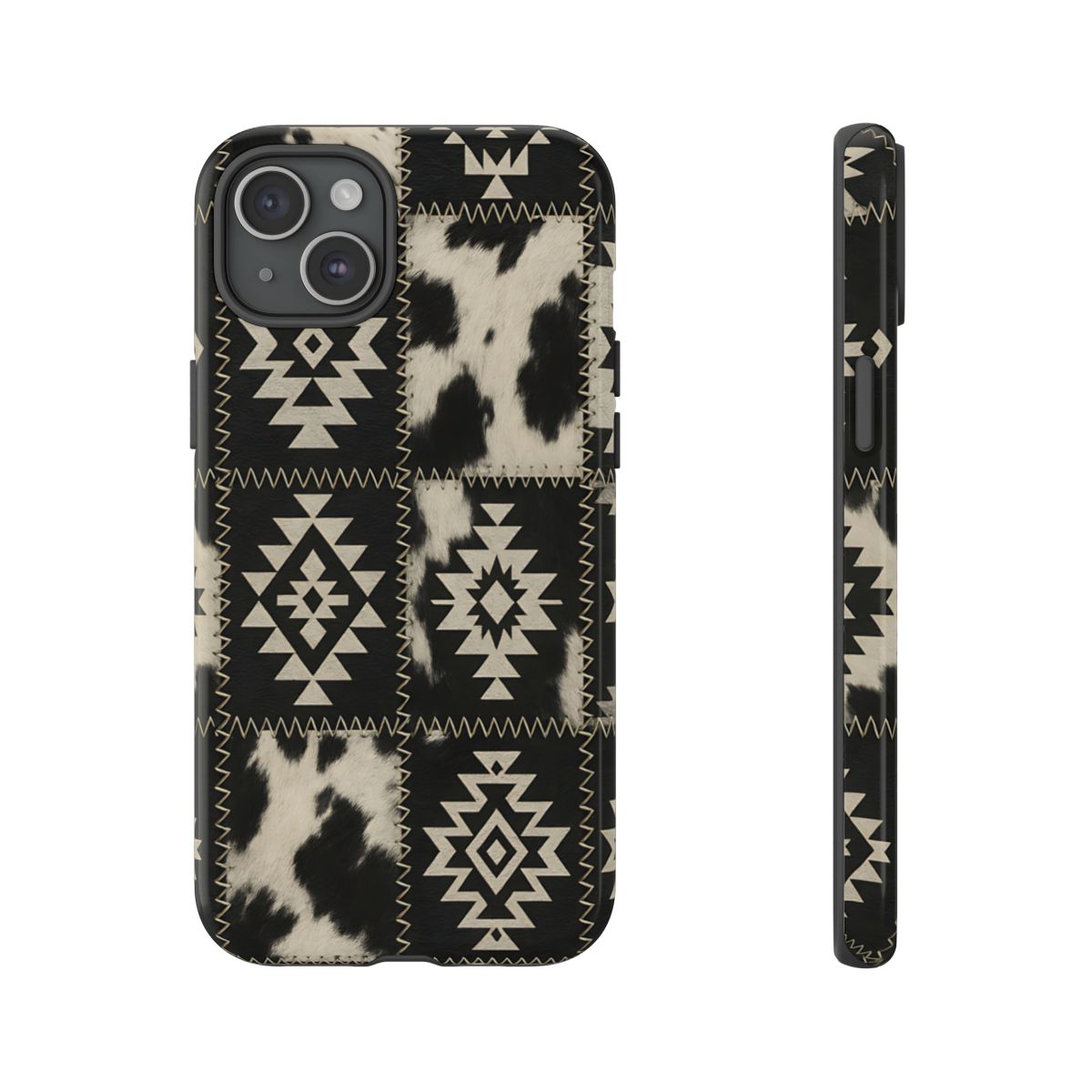 Black Aztec Patchwork Tough Phone Case