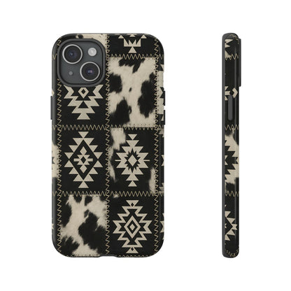 Black Aztec Patchwork Tough Phone Case