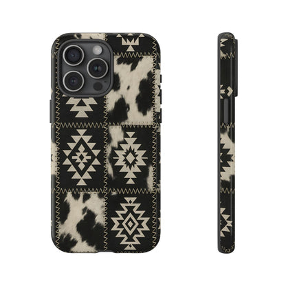 Black Aztec Patchwork Tough Phone Case