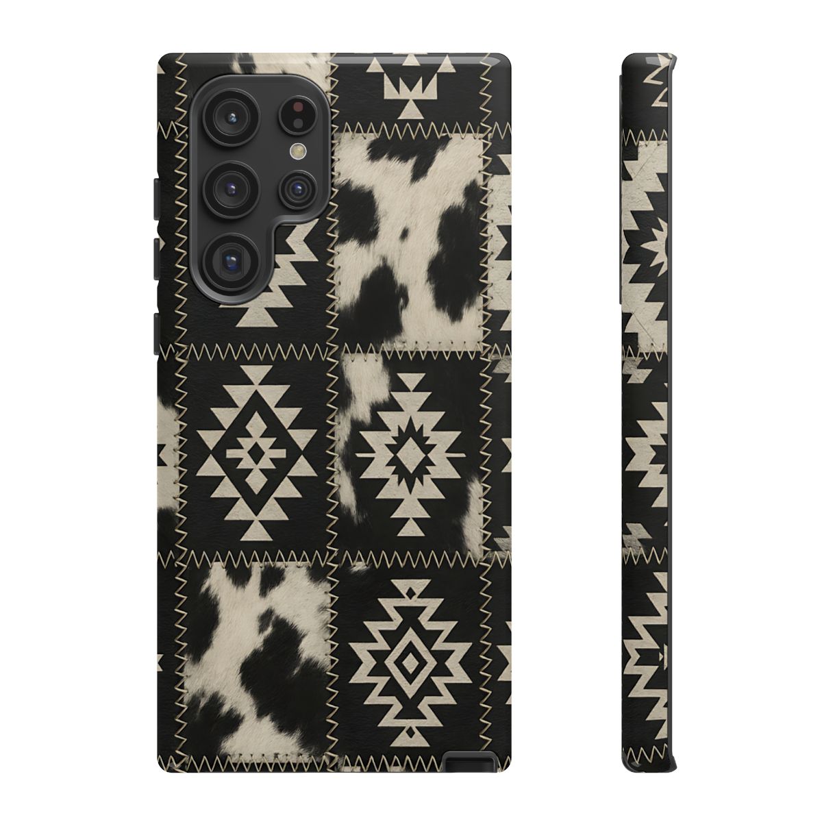 Black Aztec Patchwork Tough Phone Case