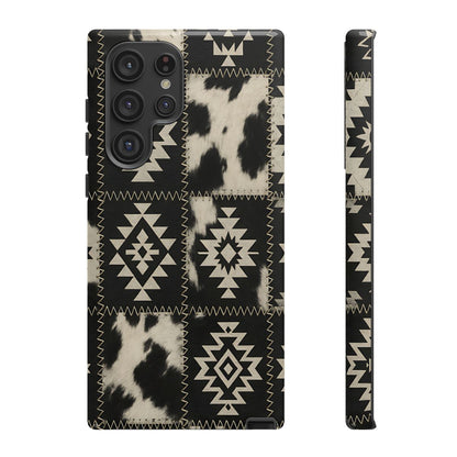 Black Aztec Patchwork Tough Phone Case