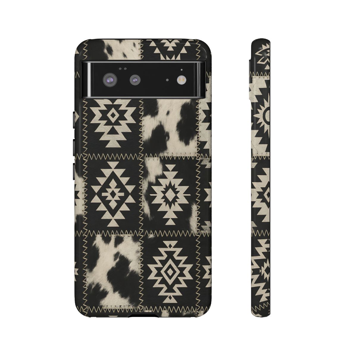 Black Aztec Patchwork Tough Phone Case