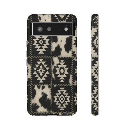 Black Aztec Patchwork Tough Phone Case