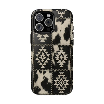 Black Aztec Patchwork Tough Phone Case