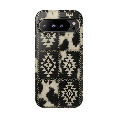 Black Aztec Patchwork Tough Phone Case