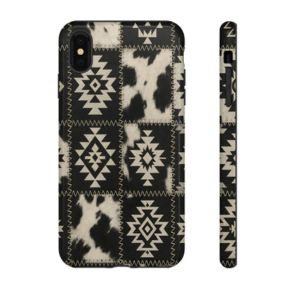Black Aztec Patchwork Tough Phone Case