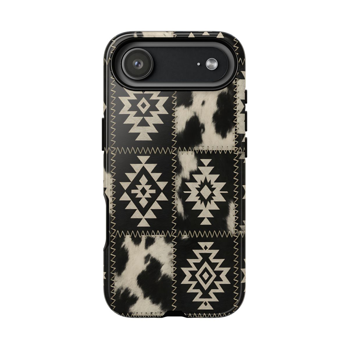 Black Aztec Patchwork Tough Phone Case
