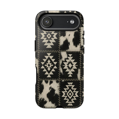 Black Aztec Patchwork Tough Phone Case