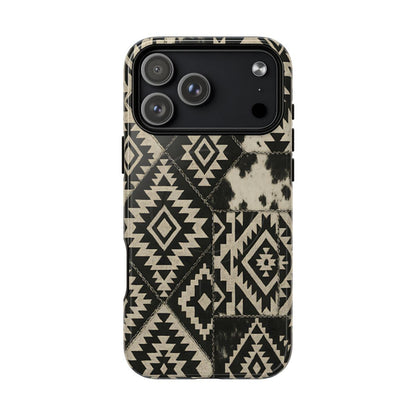 Black Aztec Quilt Magnetic Case - iPhone 18 Pro Max