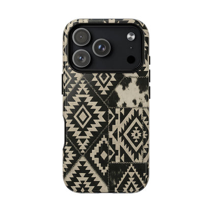 Black Aztec Quilt Magnetic Case - iPhone 18 Pro