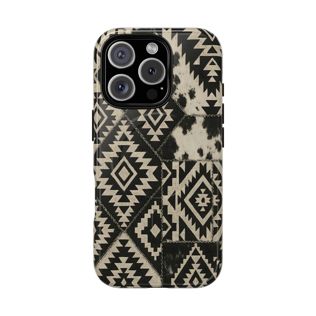 Black Aztec Quilt Magnetic Case