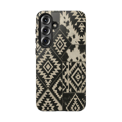 Black Aztec Quilt Tough Phone Case