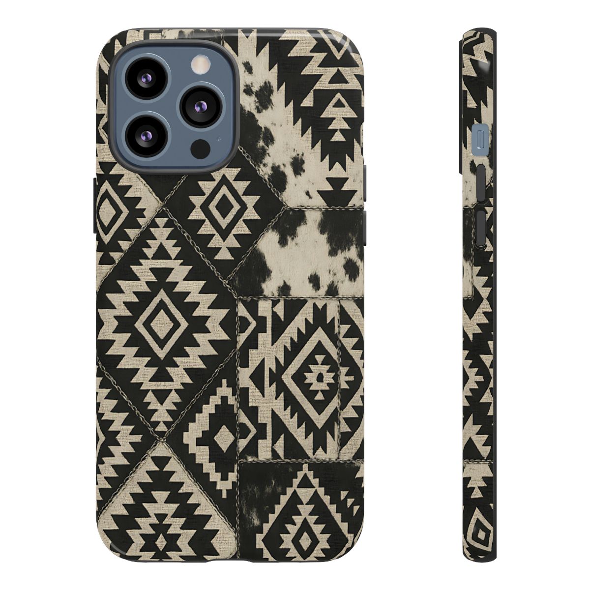 Black Aztec Quilt Tough Phone Case