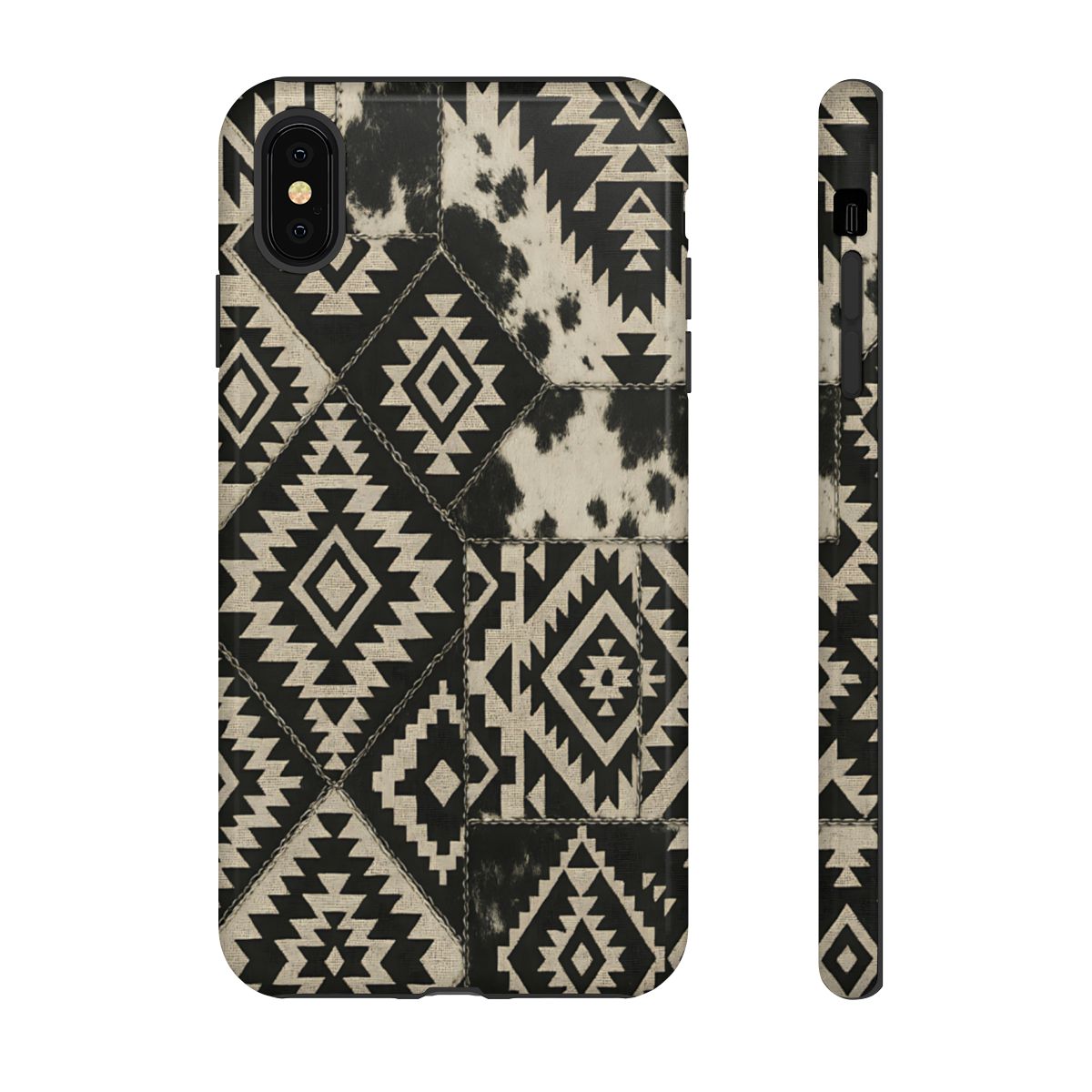 Black Aztec Quilt Tough Phone Case