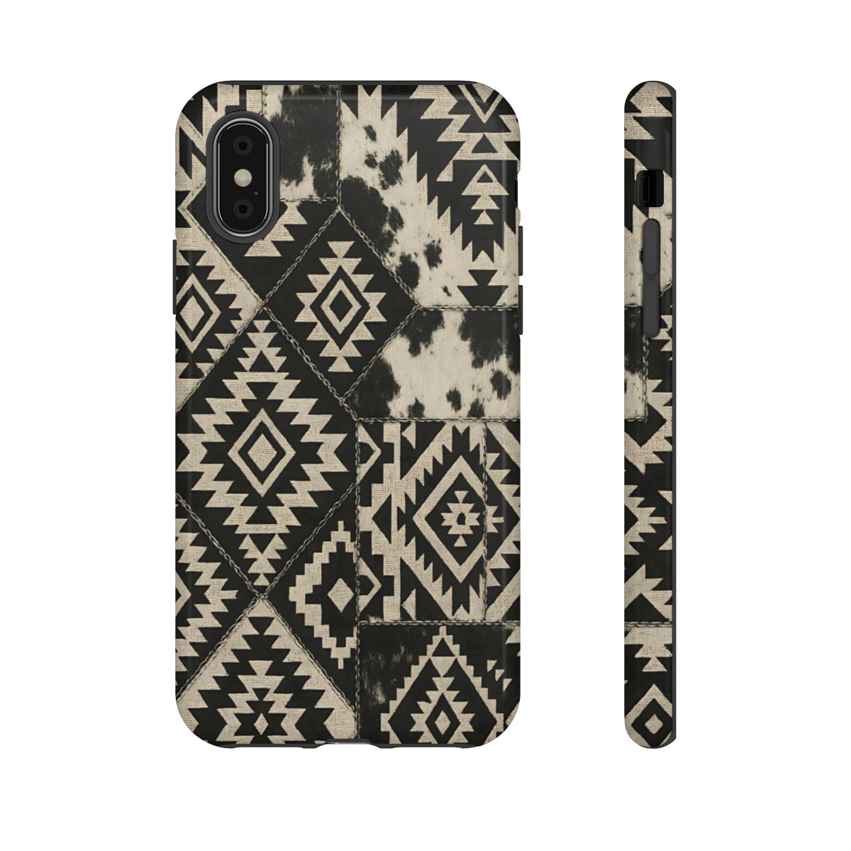 Black Aztec Quilt Tough Phone Case