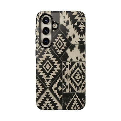 Black Aztec Quilt Tough Phone Case