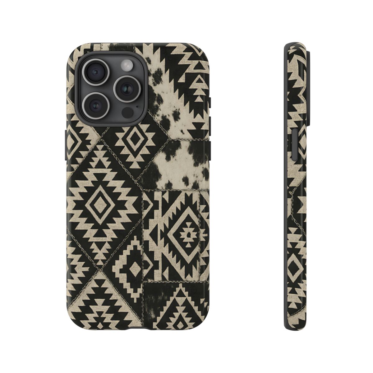 Black Aztec Quilt Tough Phone Case