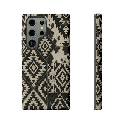 Black Aztec Quilt Tough Phone Case