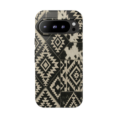 Black Aztec Quilt Tough Phone Case